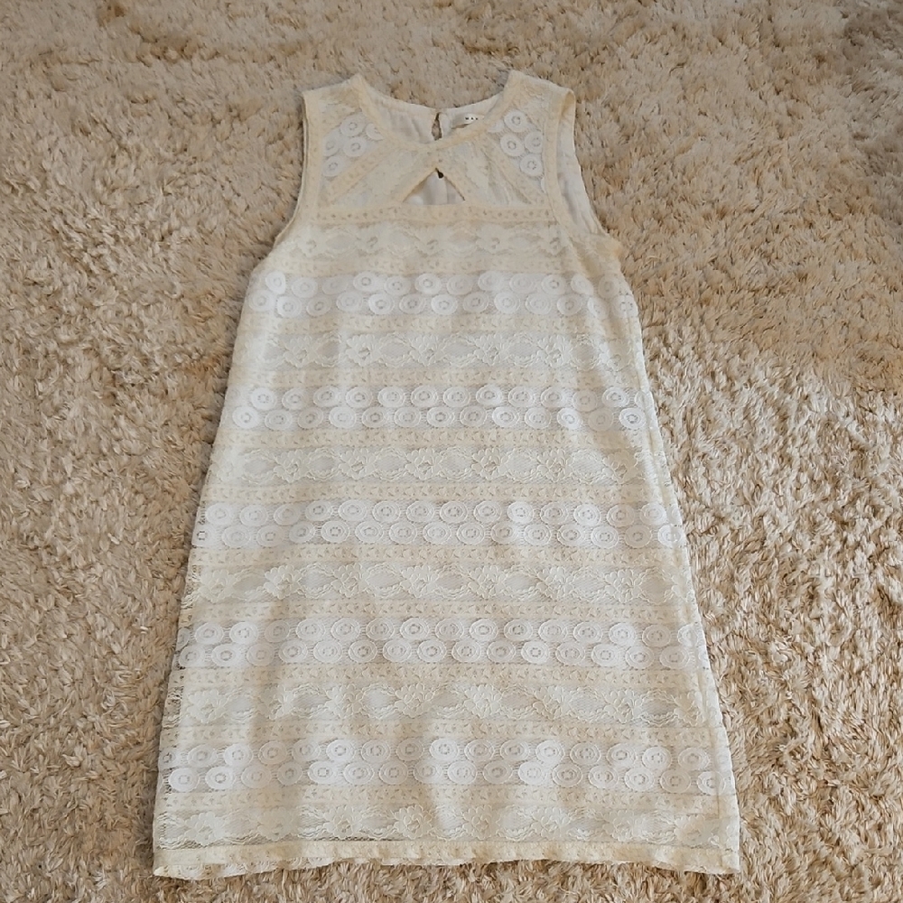 Max Studio Cream Lace Midi Dress
